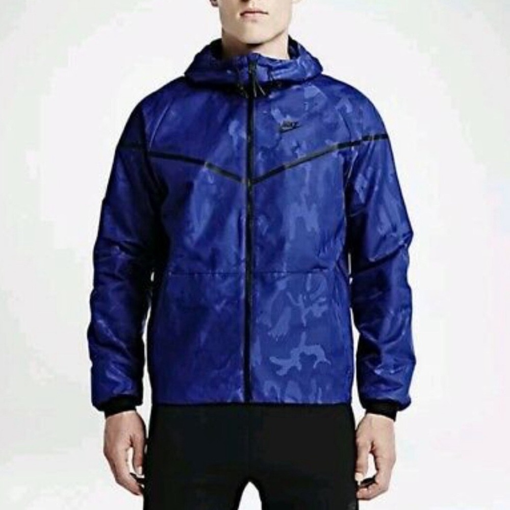 NWOT Nike Tech Men's Windrunner Hoodie Camo Blue